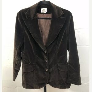 F. A. Chatta Velvet Jacket Blazer Size 11/12 Brown